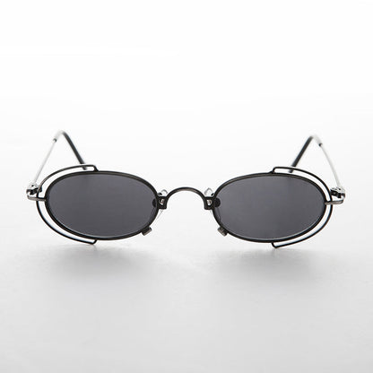 Tiny Oval 90s Metal Vintage Sunglasses - Klaus