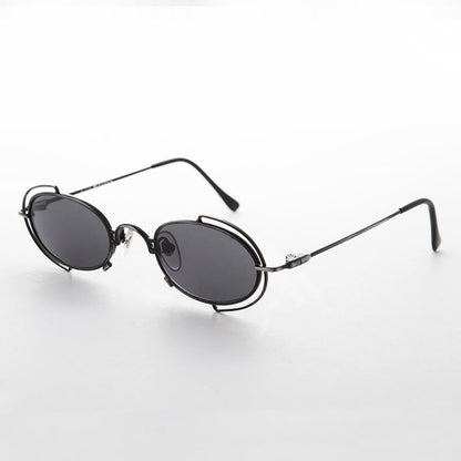 Tiny Oval 90s Metal Vintage Sunglasses - Klaus
