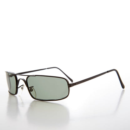 Skinny Sporty Curved Vintage Aviator Sunglass - Kobe
