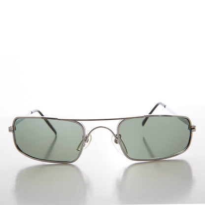 Skinny Sporty Curved Vintage Aviator Sunglass - Kobe