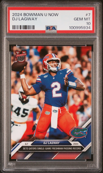 Graded 2024 Topps Bowman U Now DJ Lagway #7 Rookie RC Football Card PSA 10 Gem Mint