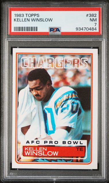 Graded 1983 Topps Kellen Winslow #382 Football Card PSA 7 Near Mint