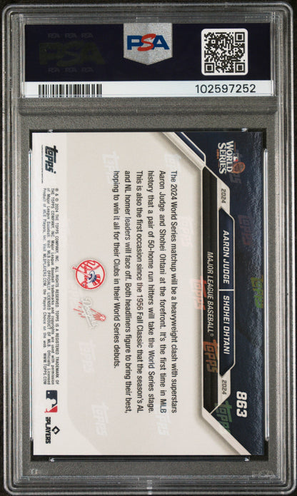 Graded 2024 Topps Now Aaron Judge/Shohei Ohtani #863 Baseball Card PSA 10 Gem Mint
