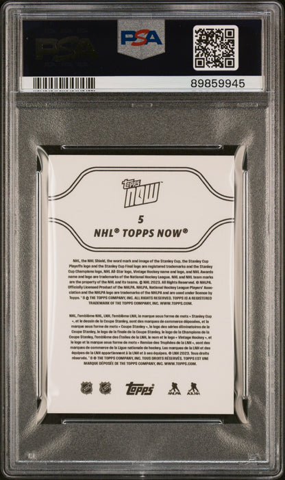 Graded 2023 Topps Now NHL Connor Bedard #5 Stickers Rookie RC Hockey Card PSA 9 Mint