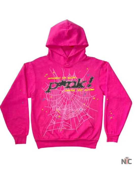 Kai Cenat Sp5der P*nk Pink Hoodie