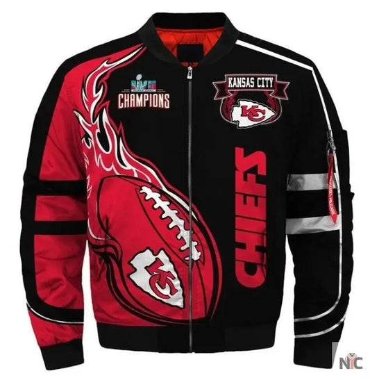 Kansas City Chiefs Black And Red Bomber Jacket