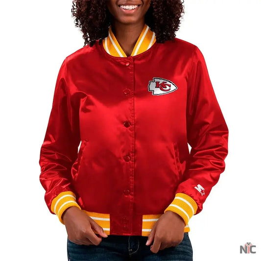 Kansas City Chiefs Full Count Red Satin Jacket
