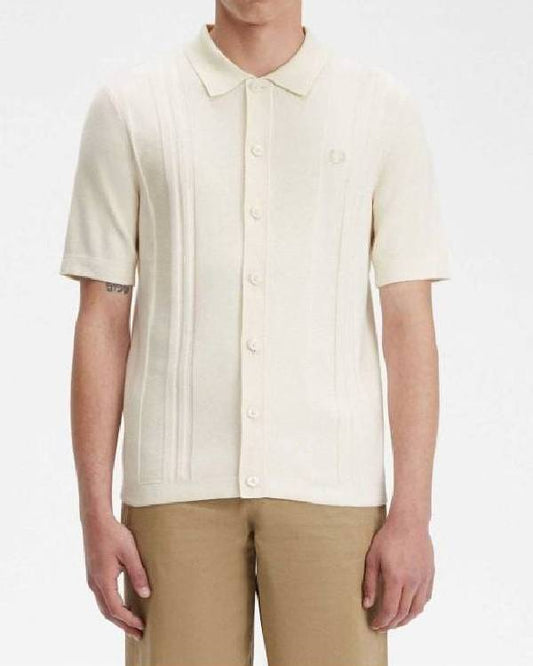 Karen Pirie Karen White Ribbed Polo Top