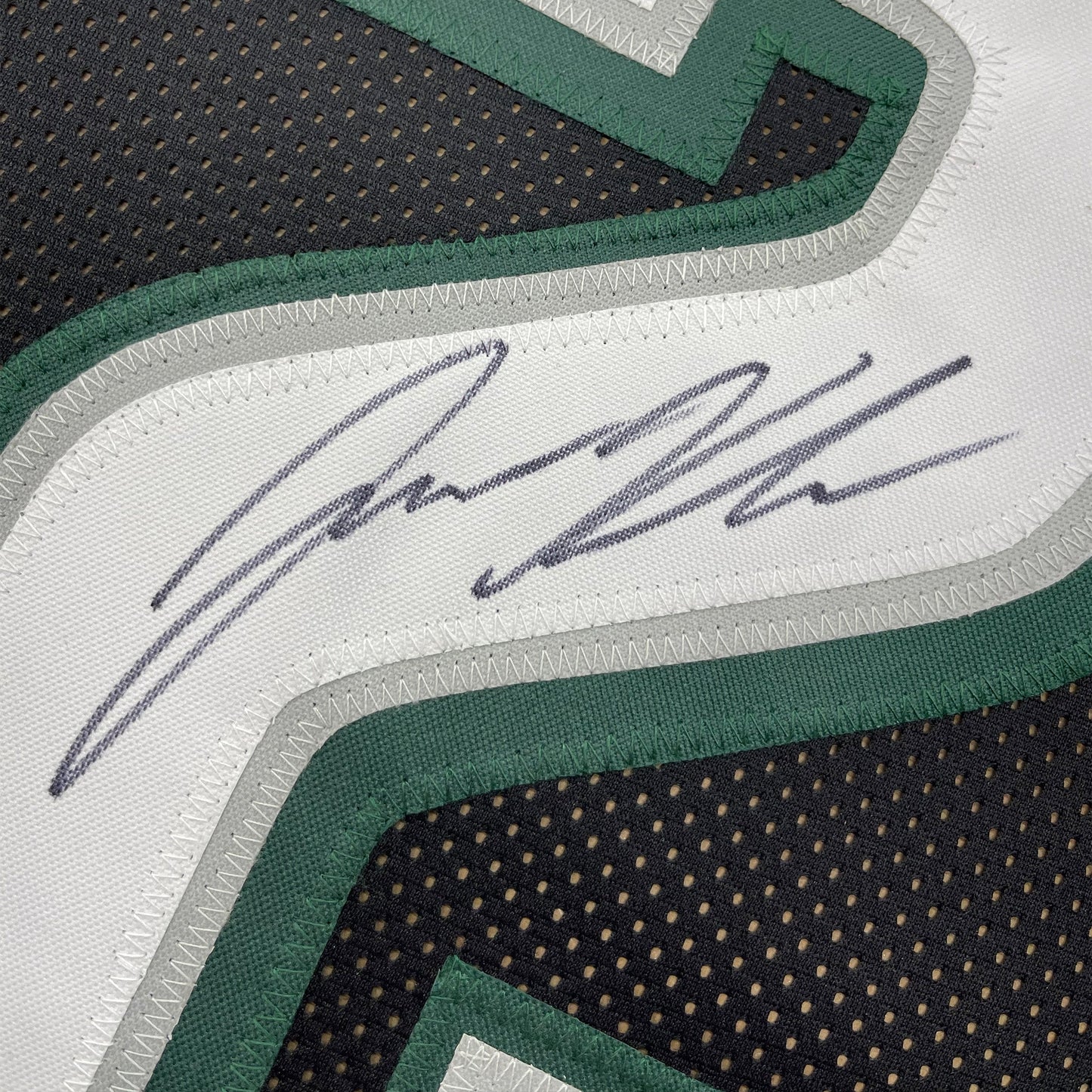 Framed Autographed/Signed Jason Kelce 35x39 Philadelphia Black Football Jersey PSA/DNA COA