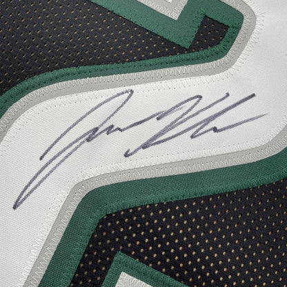 Framed Autographed/Signed Jason Kelce 35x39 Philadelphia Black Football Jersey PSA/DNA COA