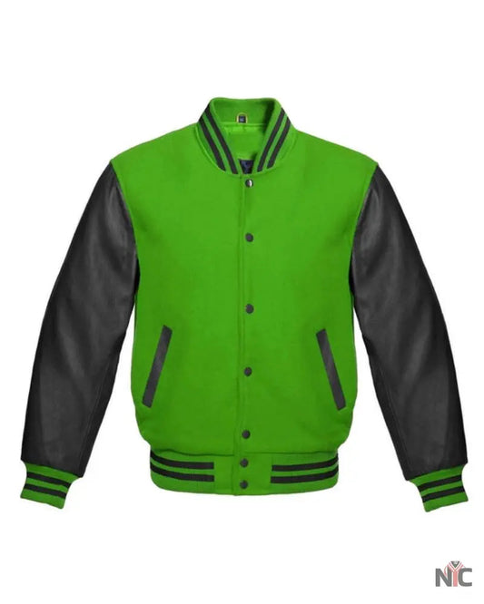 Kelly Green And Black Varsity Jacket