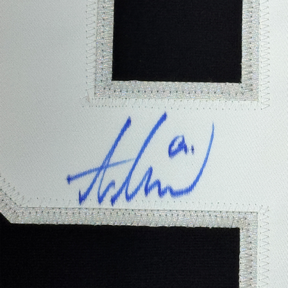 Framed Autographed/Signed Adrian Kempe 35x39 Los Angeles LA Black Hockey Jersey JSA COA