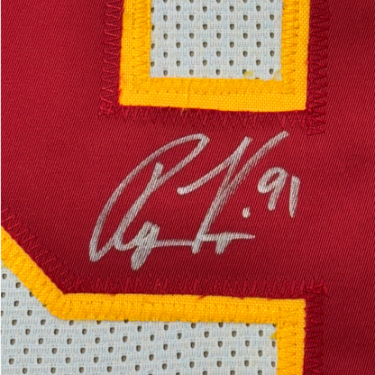 Framed Autographed/Signed Ryan Kerrigan 35x39 Washington White Football Jersey JSA COA