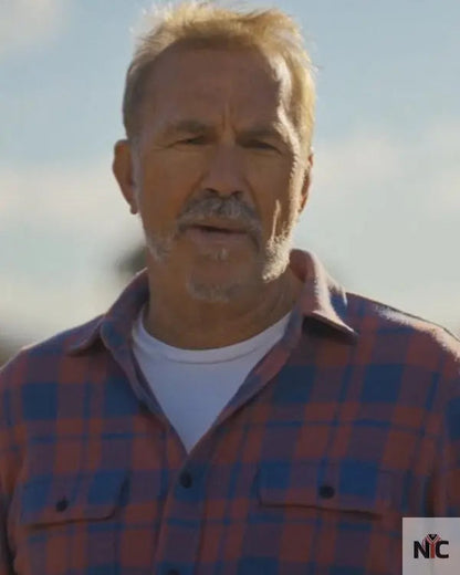 Kevin Costner’s the West Rose Blue Plaid Shirt