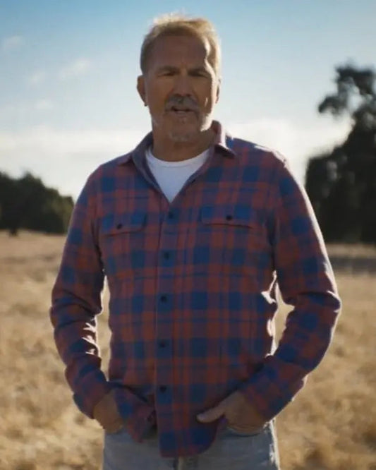 Kevin Costner’s the West Rose Blue Plaid Shirt