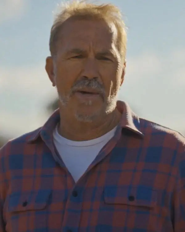 Kevin Costner’s the West Rose Blue Plaid Shirt
