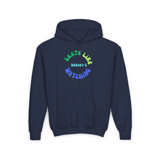Kids Blue/Green Skate Like Nobody's Watching Hoodie