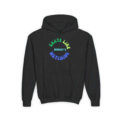 Kids Blue/Green Skate Like Nobody's Watching Hoodie