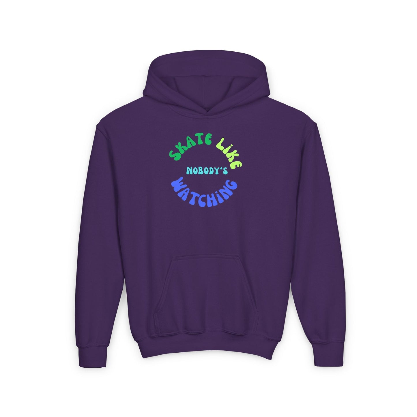 Kids Blue/Green Skate Like Nobody's Watching Hoodie