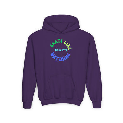 Kids Blue/Green Skate Like Nobody's Watching Hoodie