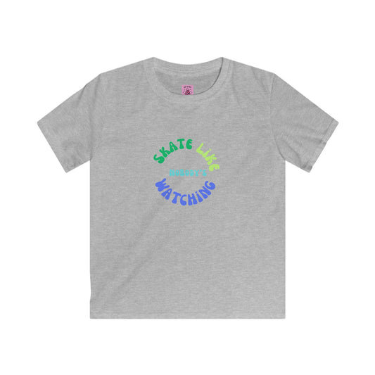 Kids Blue/Green Skate Like Nobody's Watching Tee