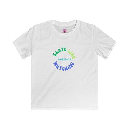 Kids Blue/Green Skate Like Nobody's Watching Tee