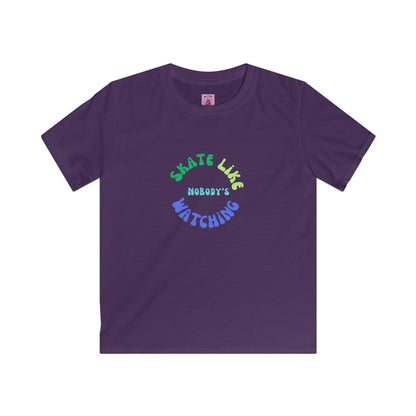 Kids Blue/Green Skate Like Nobody's Watching Tee