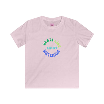 Kids Blue/Green Skate Like Nobody's Watching Tee