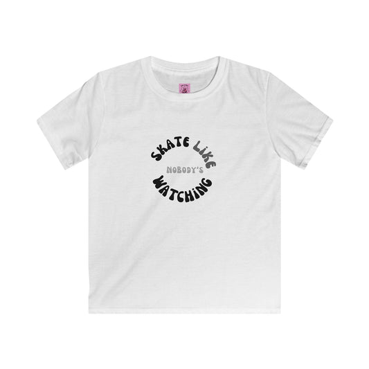 Kids Monotone Skate Like Nobody's Watching Tee