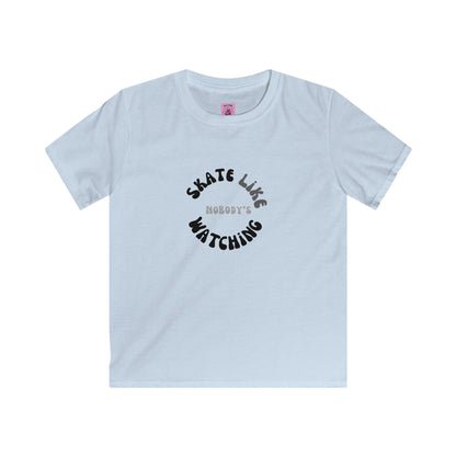 Kids Monotone Skate Like Nobody's Watching Tee