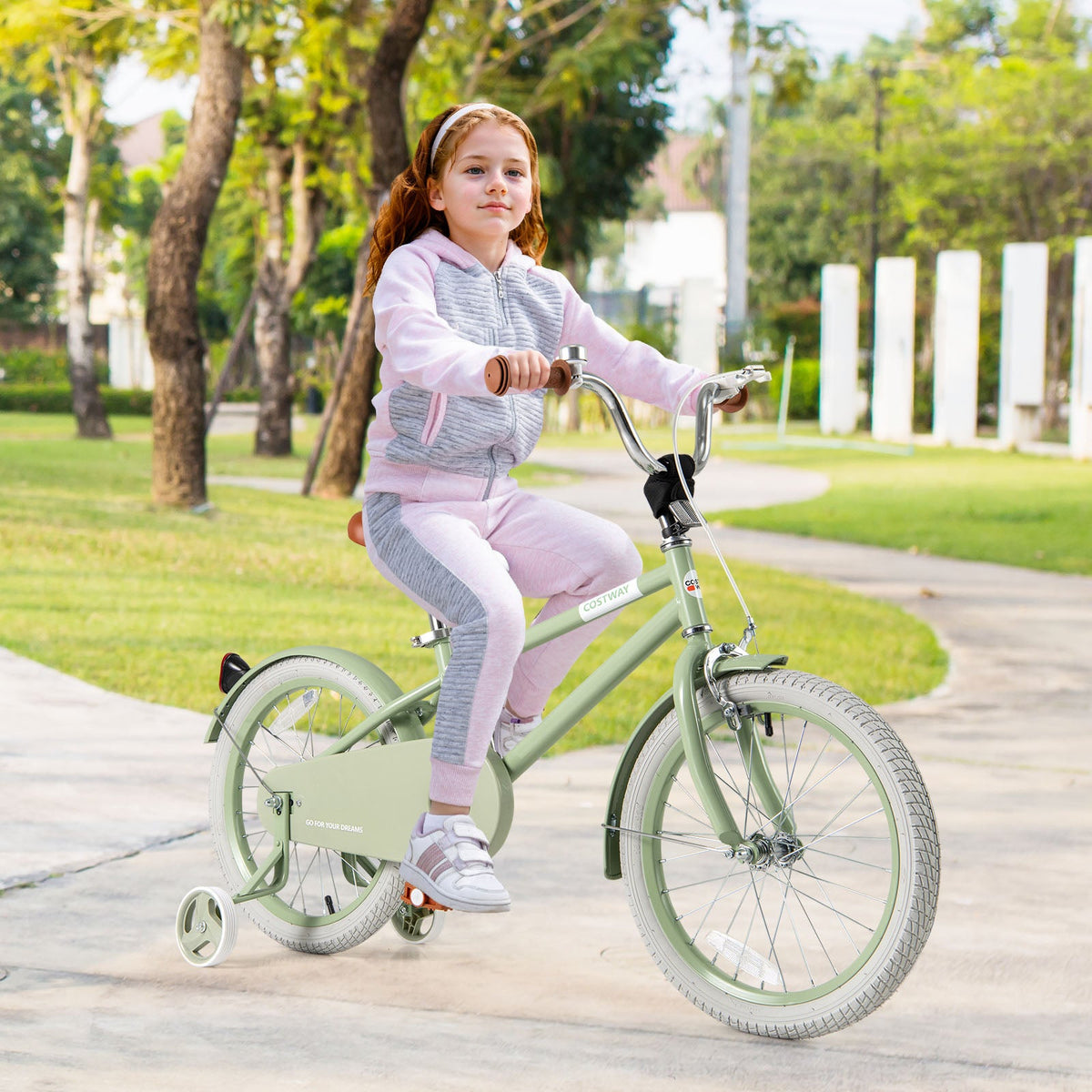 Kids Bike with Adjustable Handlebar and Saddle Green-18 Inches