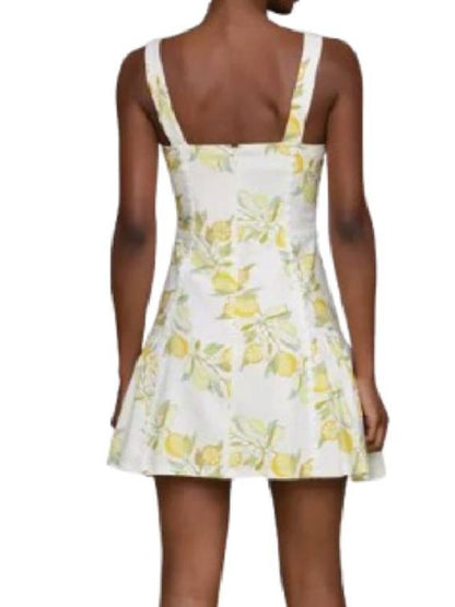 Access Daily Kit Hoover White Lemon Print Mini Dress