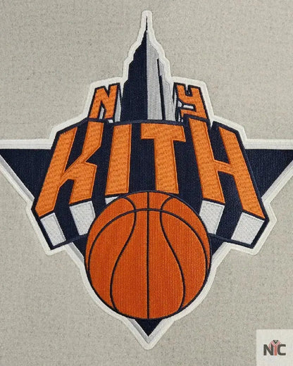Kith For The New York Knicks Empire Grey Wool Coaches Jacket