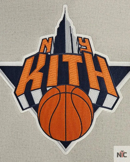 Kith For The New York Knicks Empire Grey Wool Coaches Jacket