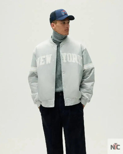 Kith For The New York Knicks Empire Satin Bomber Jacket