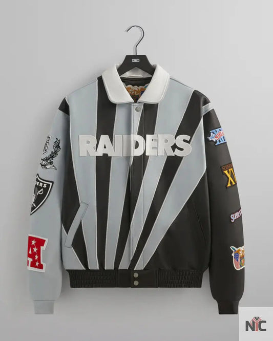 Kith & Jeff Hamilton for the NFL: Raiders Leather Varisty Jacket