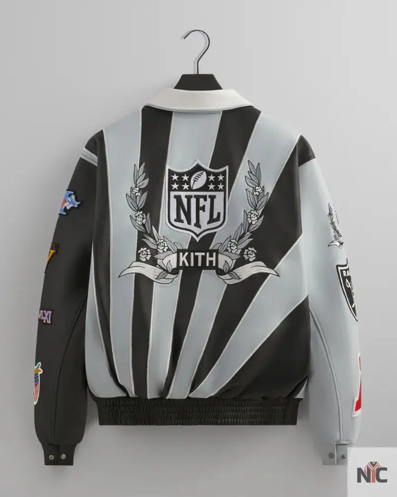 Kith & Jeff Hamilton for the NFL: Raiders Leather Varisty Jacket