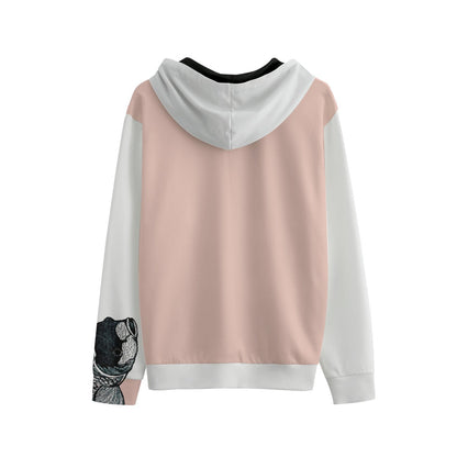 Koi Watercolor Sketch Rose Creme Unisex Cotton Pullover Hoodie