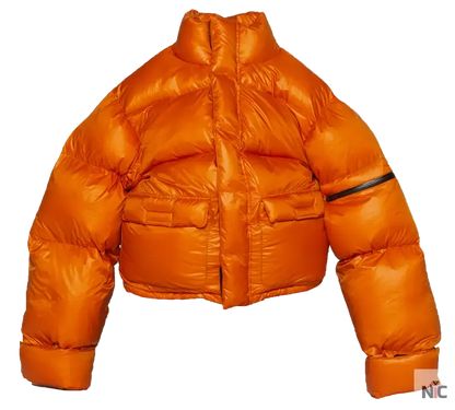 Kylie Jenner Orange Puffer Jacket