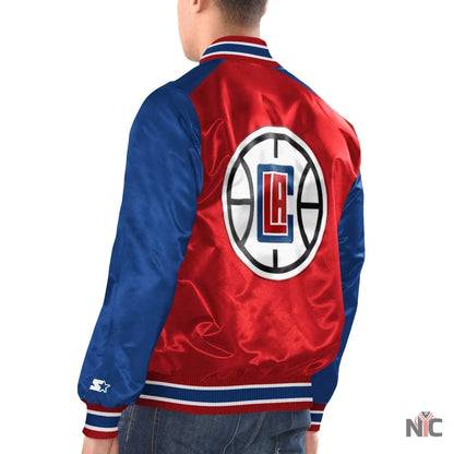 LA Clippers Renegade Satin Varsity Jacket