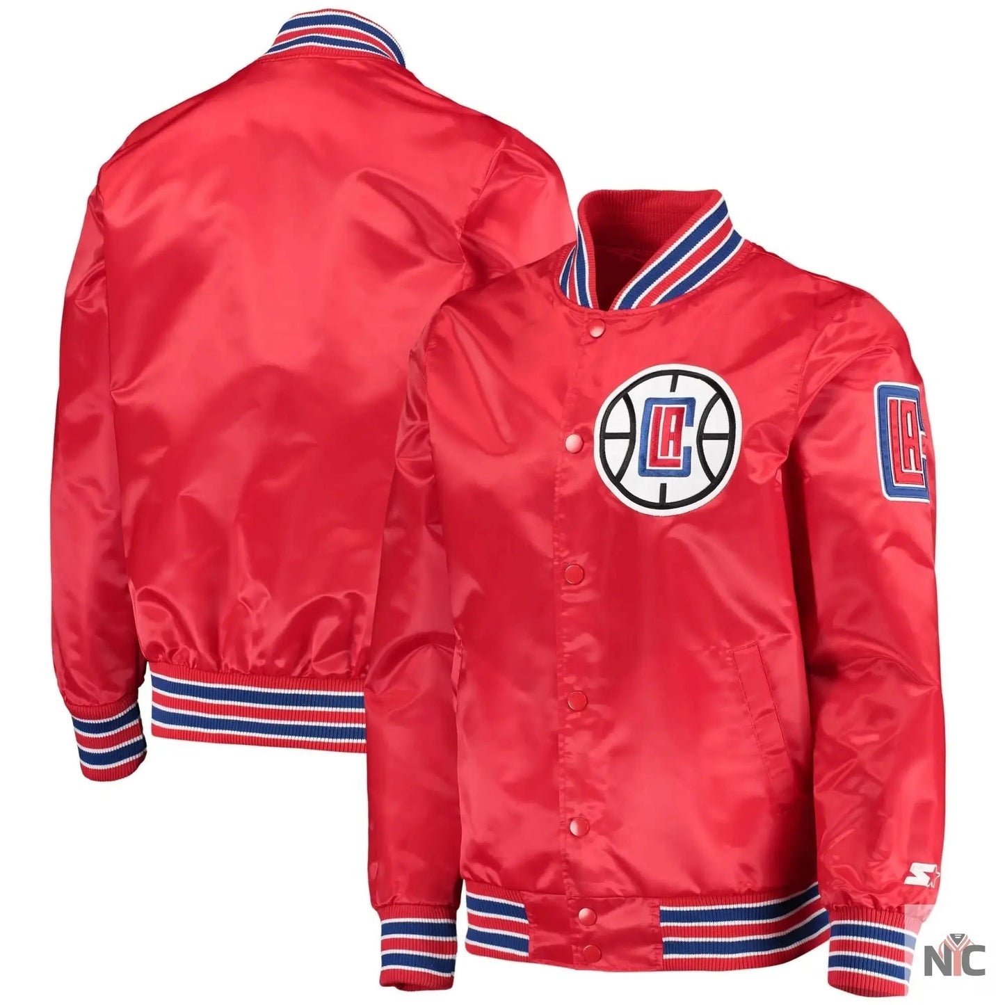 LA Clippers The Diamond Classic Red Satin Varsity Jacket