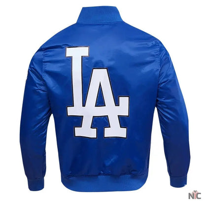 LA Dodgers Big Logo Blue Satin Jacket