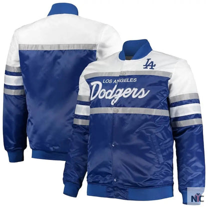LA Dodgers Coaches Royal Blue And Gray Varsity Jacket