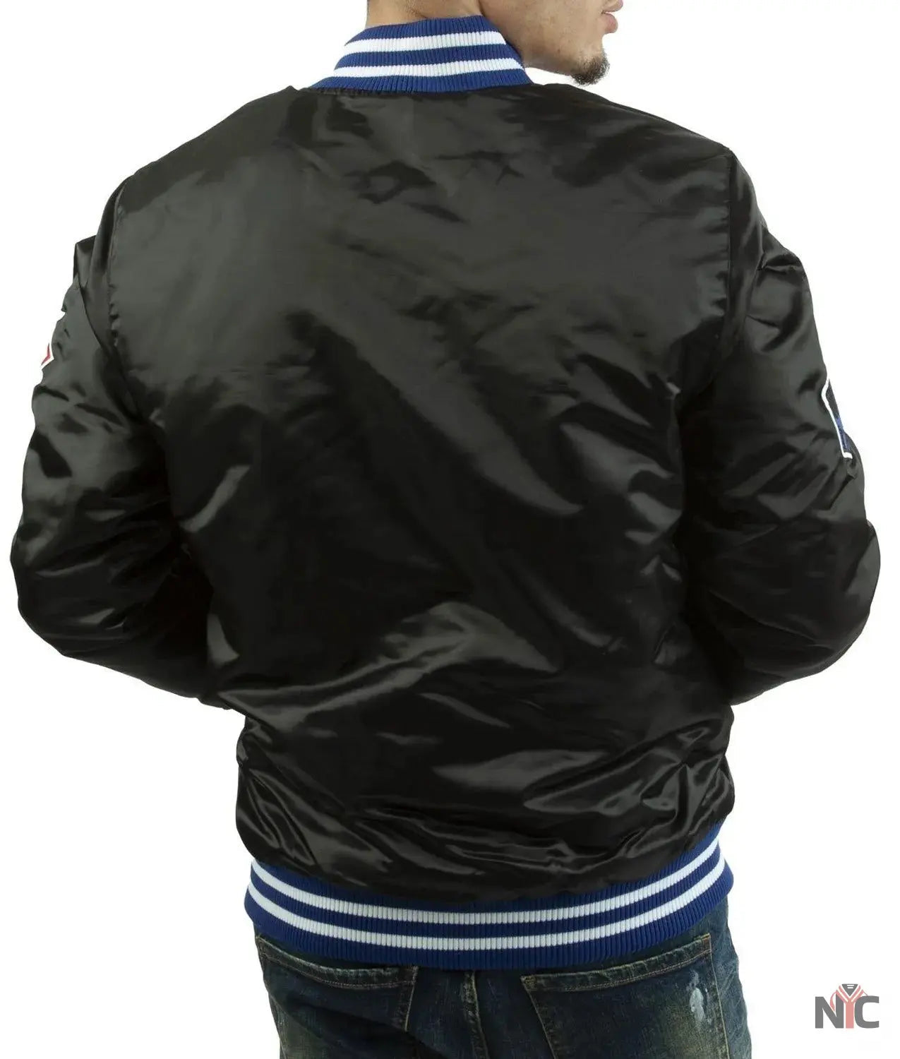LA Dodgers National Blue Satin Varsity Jacket