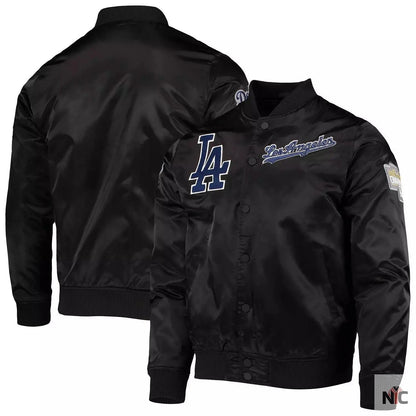 LA Dodgers Wordmark Black Varsity Jacket