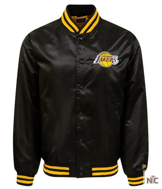 LA Lakers Black Bomber Wordmark Jacket