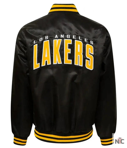 LA Lakers Black Bomber Wordmark Jacket