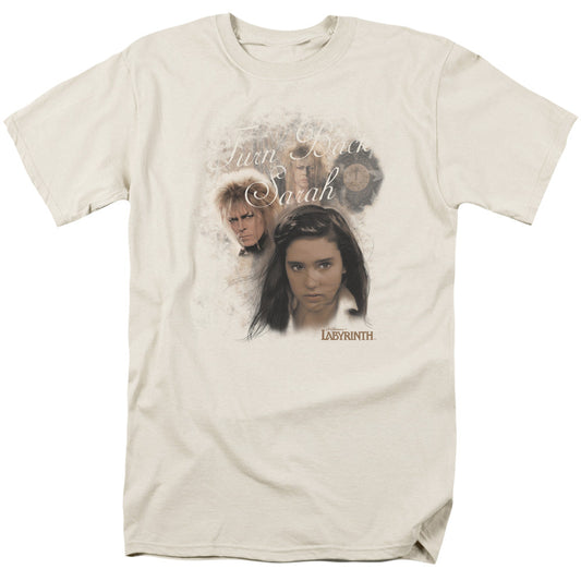 Labyrinth Turn Back Sarah Mens T Shirt Cream Officially Licensed