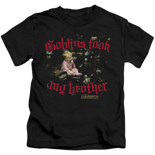 Labyrinth Goblins Took My Brother Juvenile Kids Youth T Shirt Black Officially Licensed
