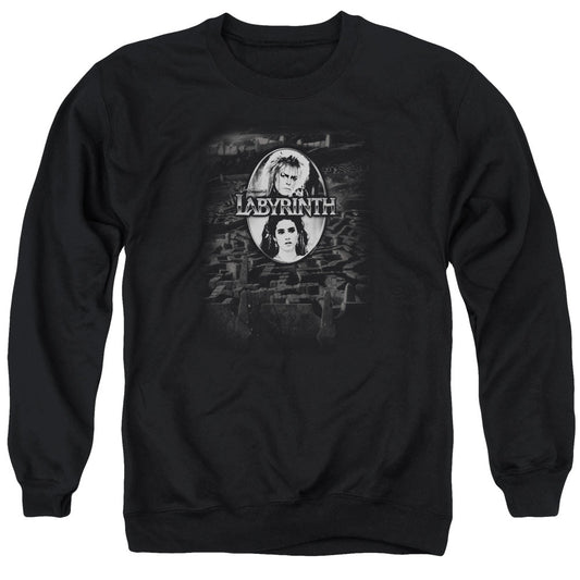 Labyrinth Maze Mens Crewneck Sweatshirt Black Officially Licensed